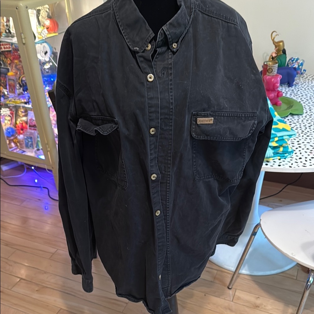 Black Casual Button Down Shirt